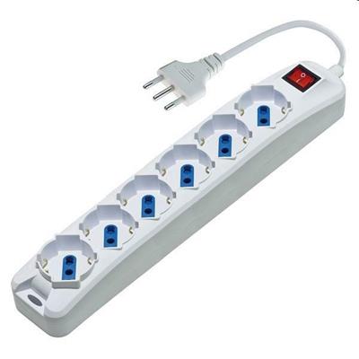 MULTIPRESA 6PR.X SCHUKO RETT.INT.SP.16A CON CAVO 3500W