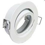 SUPPORTO ROTONDO PAR16/MR16,BIANCO  GHIERA+CONTROG. 83MM/70MM